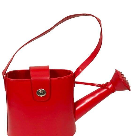 Indeed Bags Watering Can Purse Shoulder Bag Indeed Red Faux Leather
